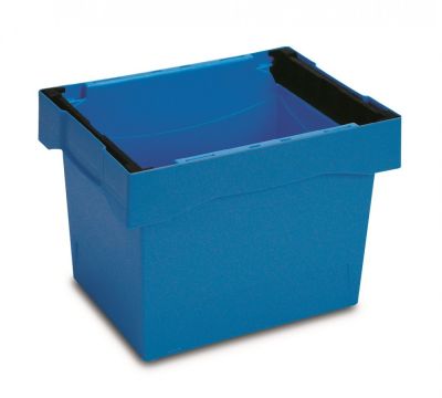 Пластиковый трапециевидный контейнер 600х400х320 мм с планкой
