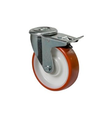 Колесо с поворотной опорой, отверстием и тормозом