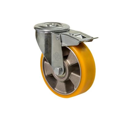 Колесо с поворотной опорой, отверстием и тормозом "Norma"  