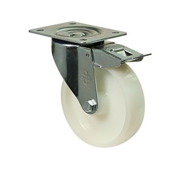 Колесо поворотное с крепежной площадкой и тормозом "NORMA"