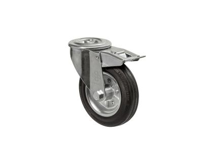 Колесо поворотное с отверстием и тормозом