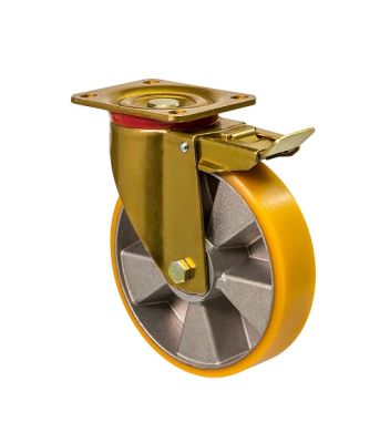 Колесо усиленное поворотное с площадкой и тормозом "Medium Top"