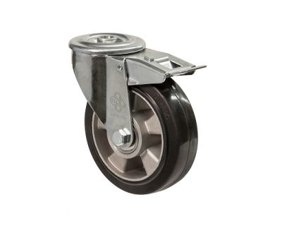 Колесо поворотное с отверстием и тормозом "Norma"