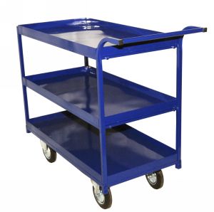 Полочная тележка на 3 полки с бортиками и с одной ручкой ТП-6