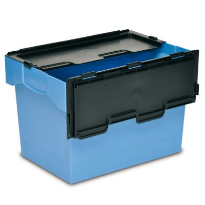 Пластиковый трапециевидный контейнер 600х400х400 мм  с крышкой