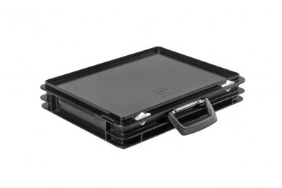 Пластиковый кейс антистатический с одной ручкой 400х300х80 мм
