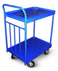 Полочная тележка на 2 полки с ограничительной стенкой и бортиками модель ТП-7