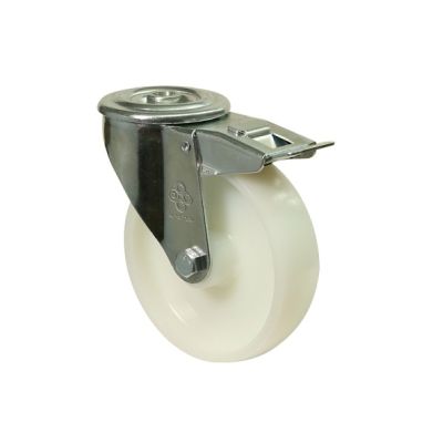 Колесо поворотное с отверстием и  тормозом