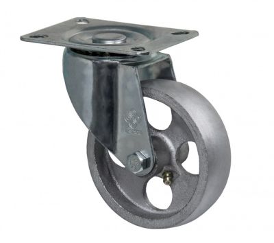 Колесо из чугуна поворотное с крепежной площадкой "Norma"