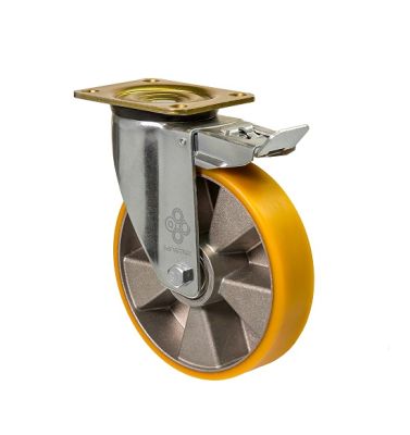 Колесо усиленное поворотное с площадкой и тормозом "Medium"