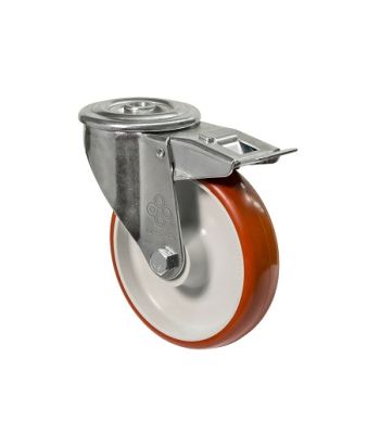 Колесо поворотное с отверстием и тормозом