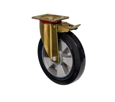 Колесо усиленное поворотное с площадкой и тормозом "Medium Top"