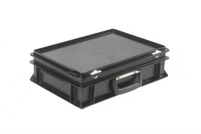 Пластиковый кейс антистатический с одной ручкой 400х300х135 мм