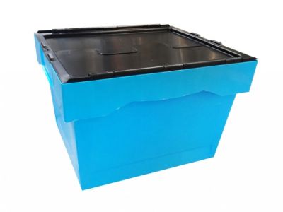 Пластиковый трапециевидный контейнер 600х400х340 мм с крышкой