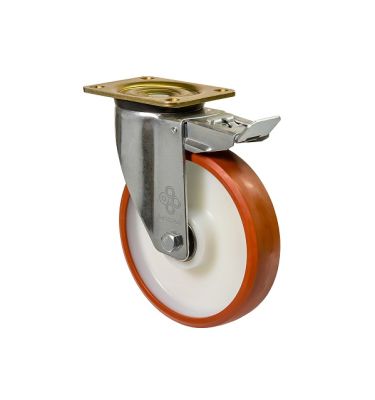 Колесо усиленное поворотное с площадкой и тормозом "Medium"