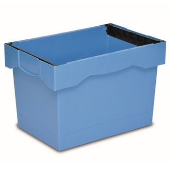 Пластиковый трапециевидный контейнер  600х400х400 мм с планкой