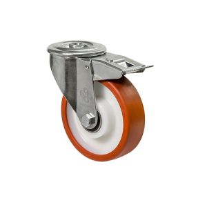 Колесо поворотное с отверстием и тормозом "Norma"
