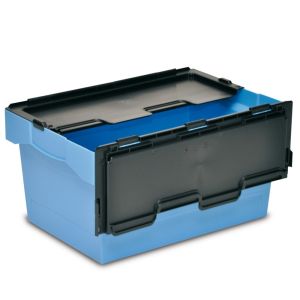 Пластиковый трапециевидный контейнер 600х400х315 мм с крышкой