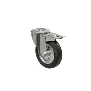 Колесо поворотное с отверстием и тормозом