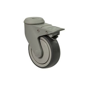 Колесо поворотное с отверстием и тормозом