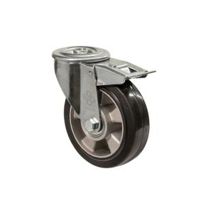 Колесо поворотное с отверстием и тормозом "Norma"