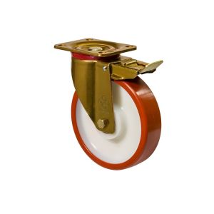 Колесо усиленное поворотное с площадкой и тормозом "Medium Top"